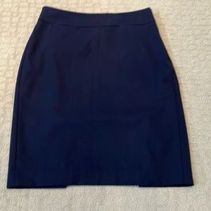 Banana 2P navy lined skirt with back kick pleat.